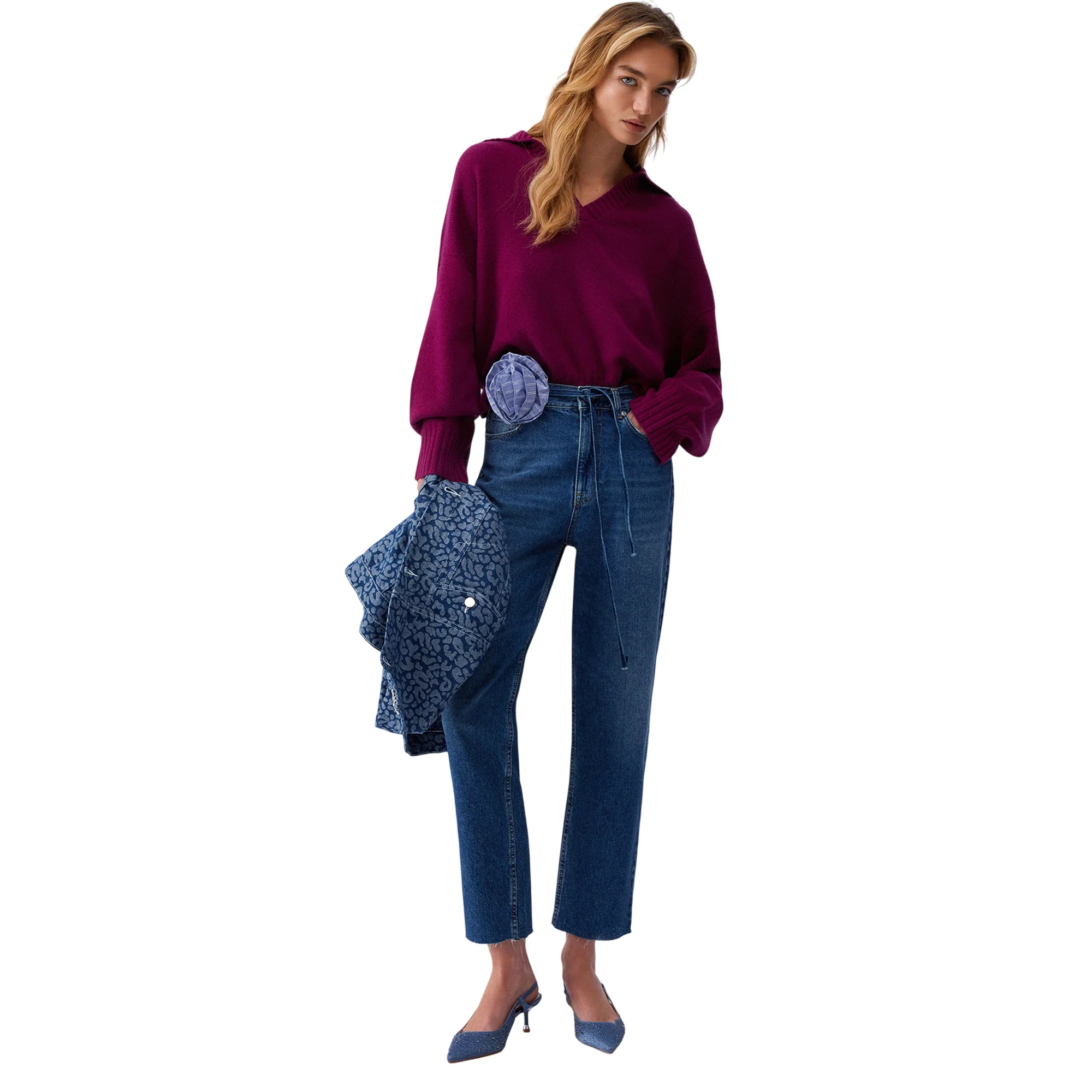 Jeans Donna con cintura con fiore - Image 6