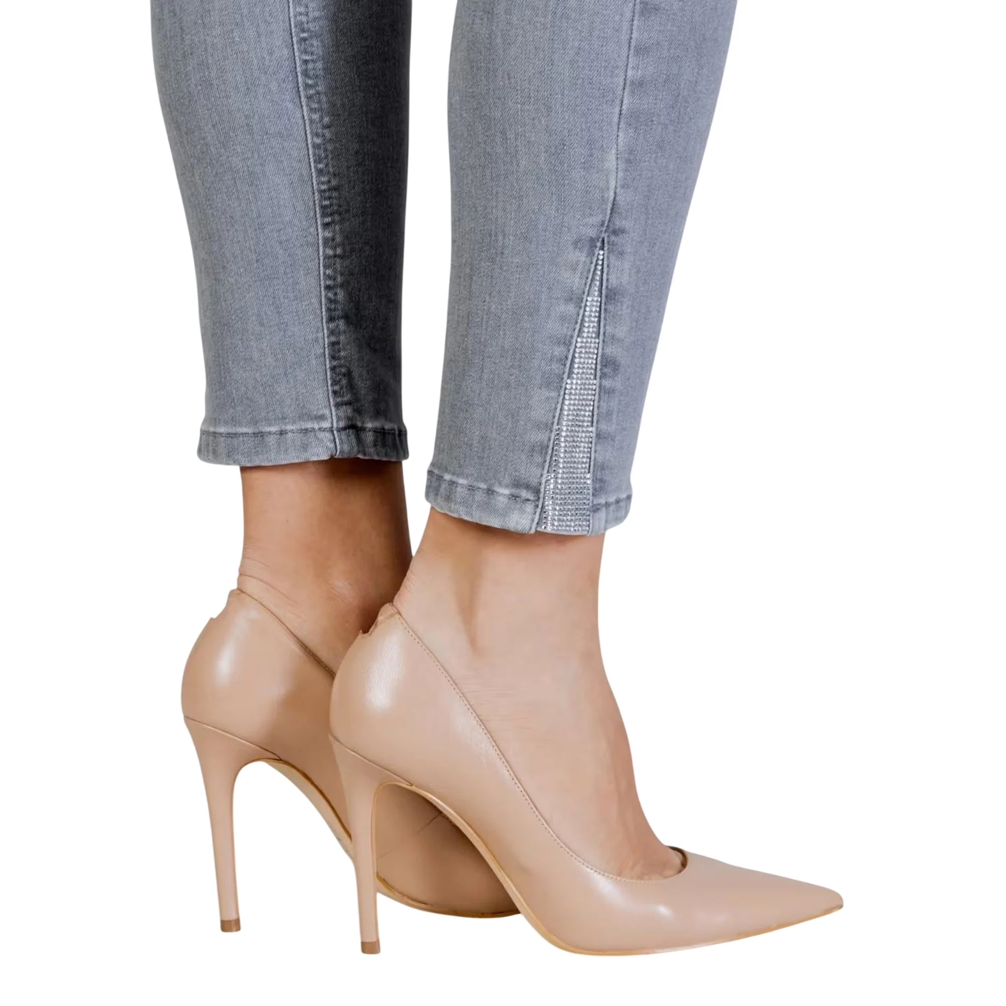 Jeans cropped fit grigi - Image 3
