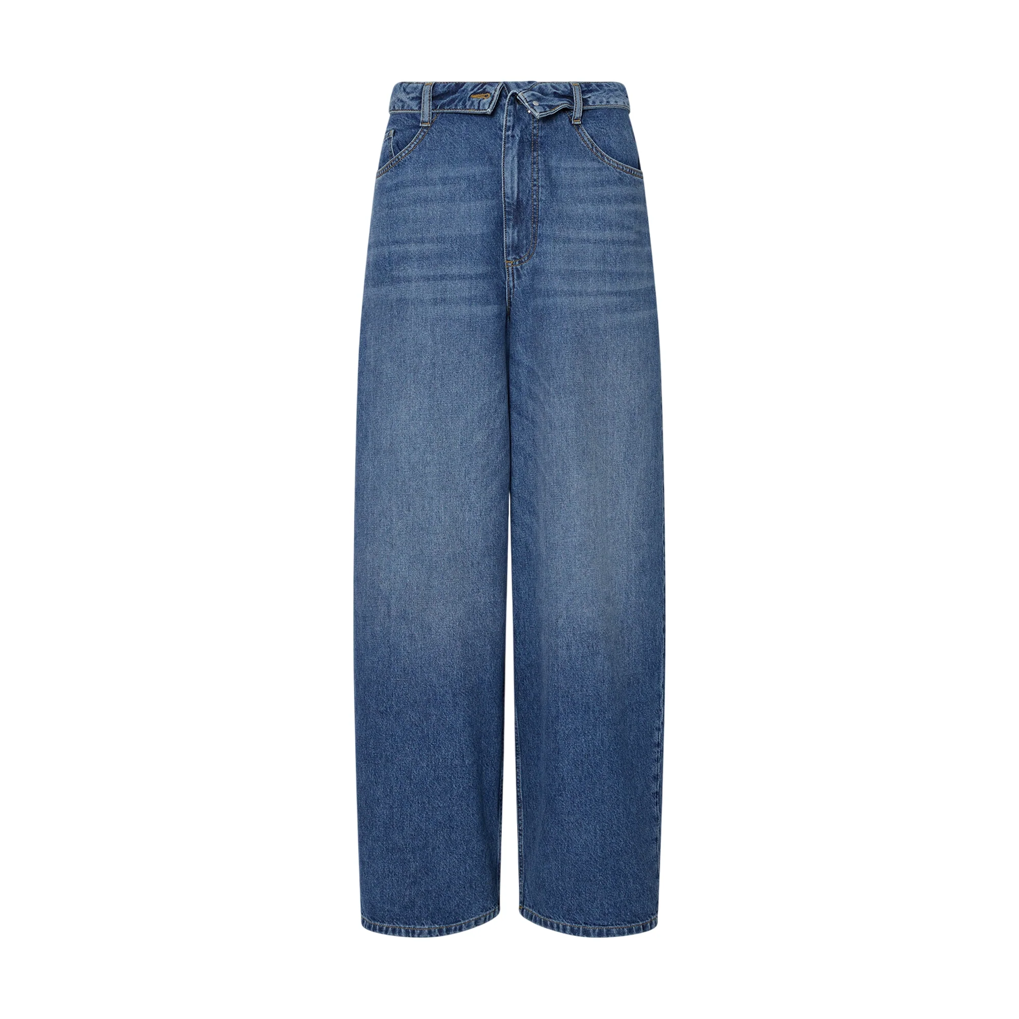 Jeans baggy Donna con cinta rovesciata