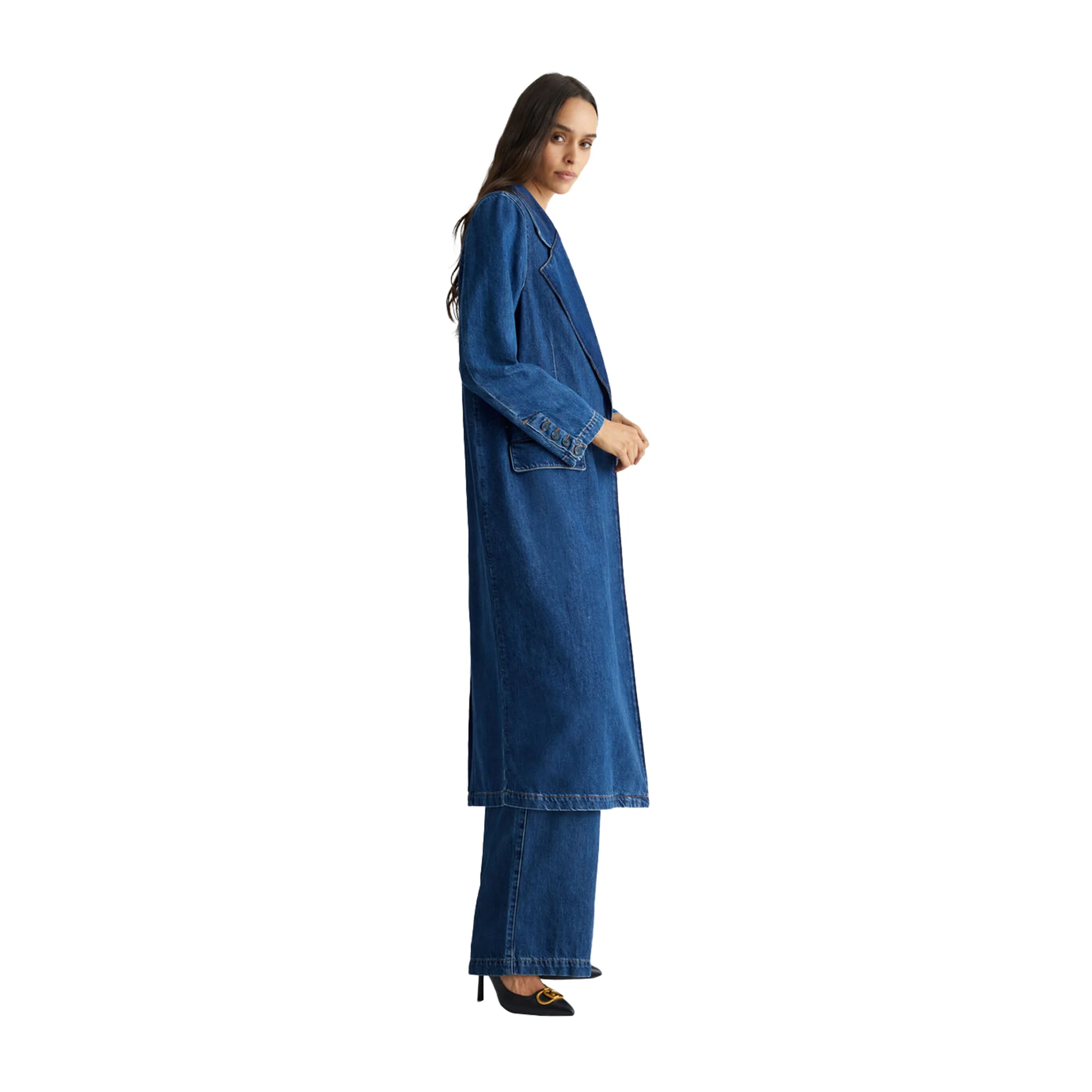 Cappotto Donna lungo in denim - Image 3