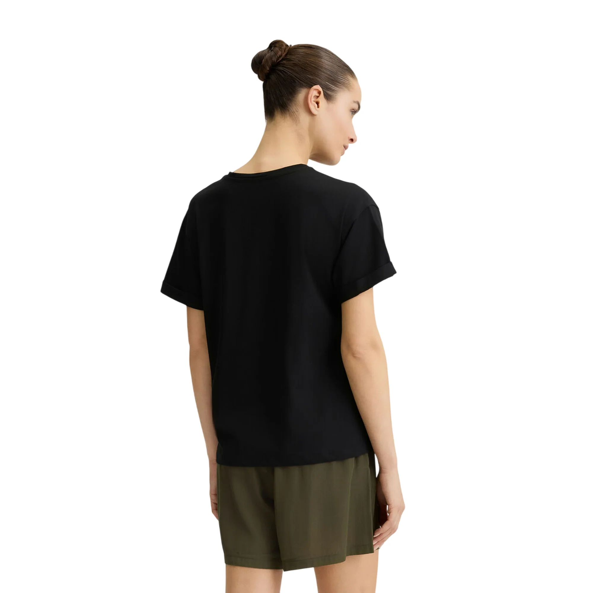 T-shirt Nera da Donna con stampa grafica - Image 2