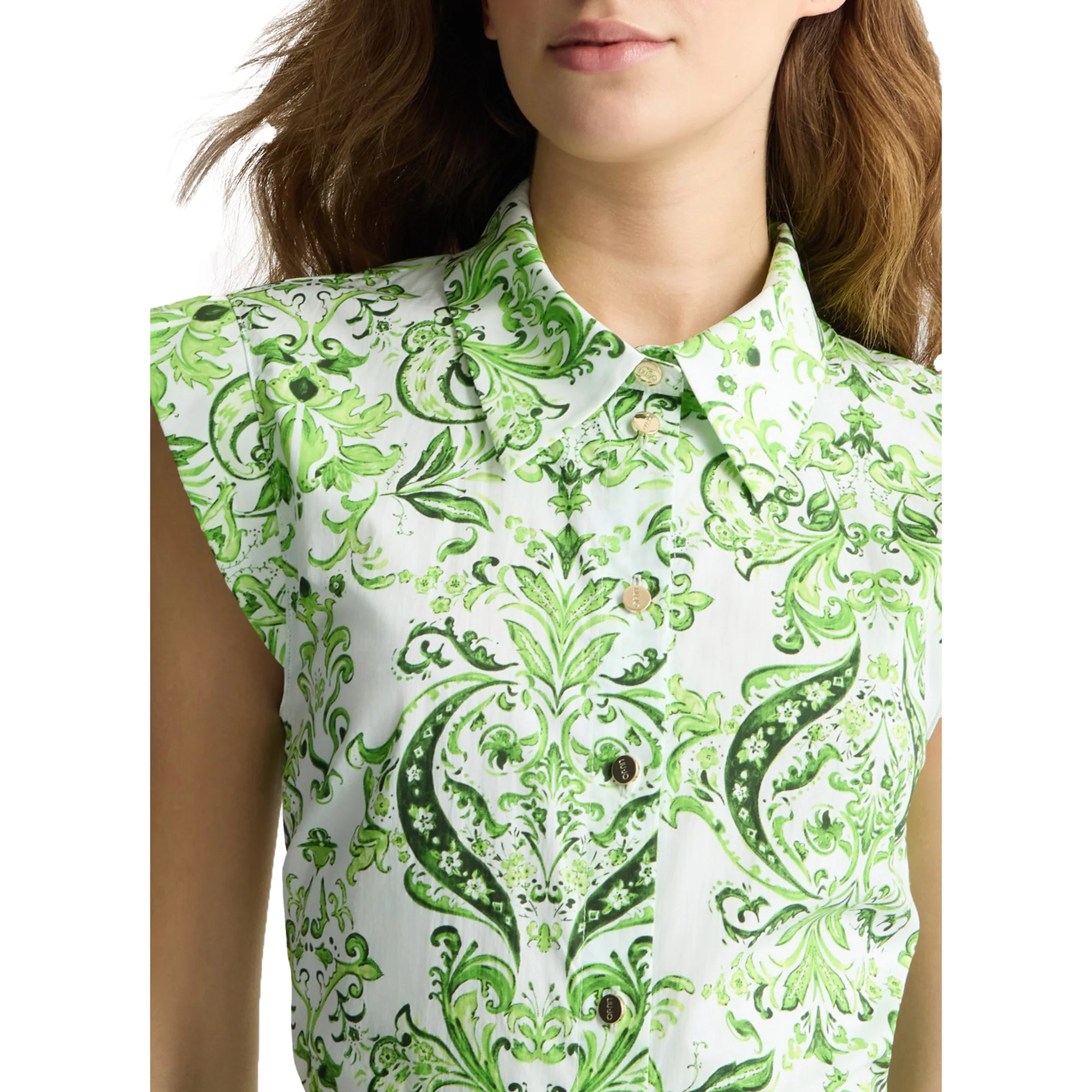 Abito lungo Donna chemisier stampa floreale Verde - Image 4