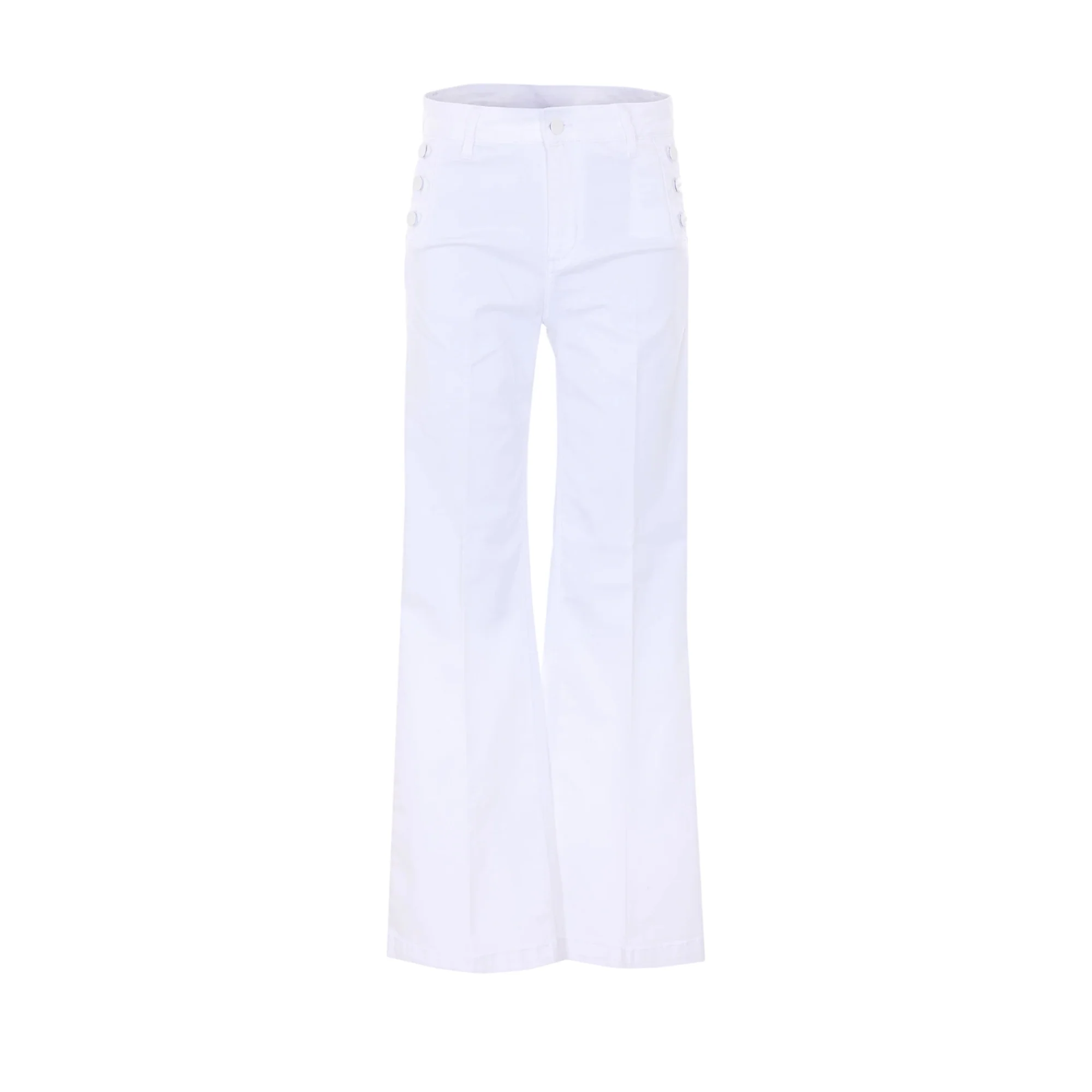 Jeans skinny bianchi con bottoni laterali
