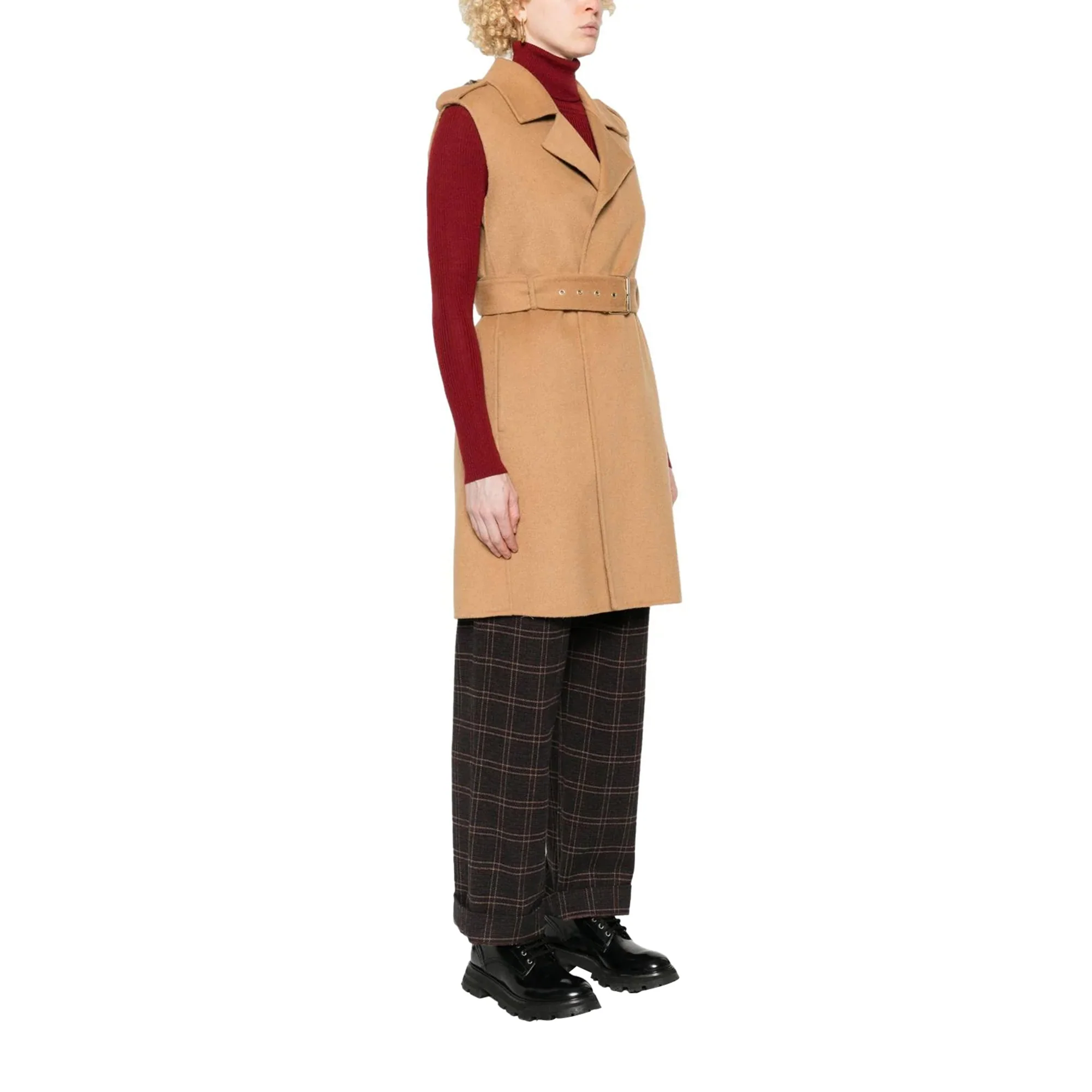 Cappotto Donna smanicato con cintura - Image 3