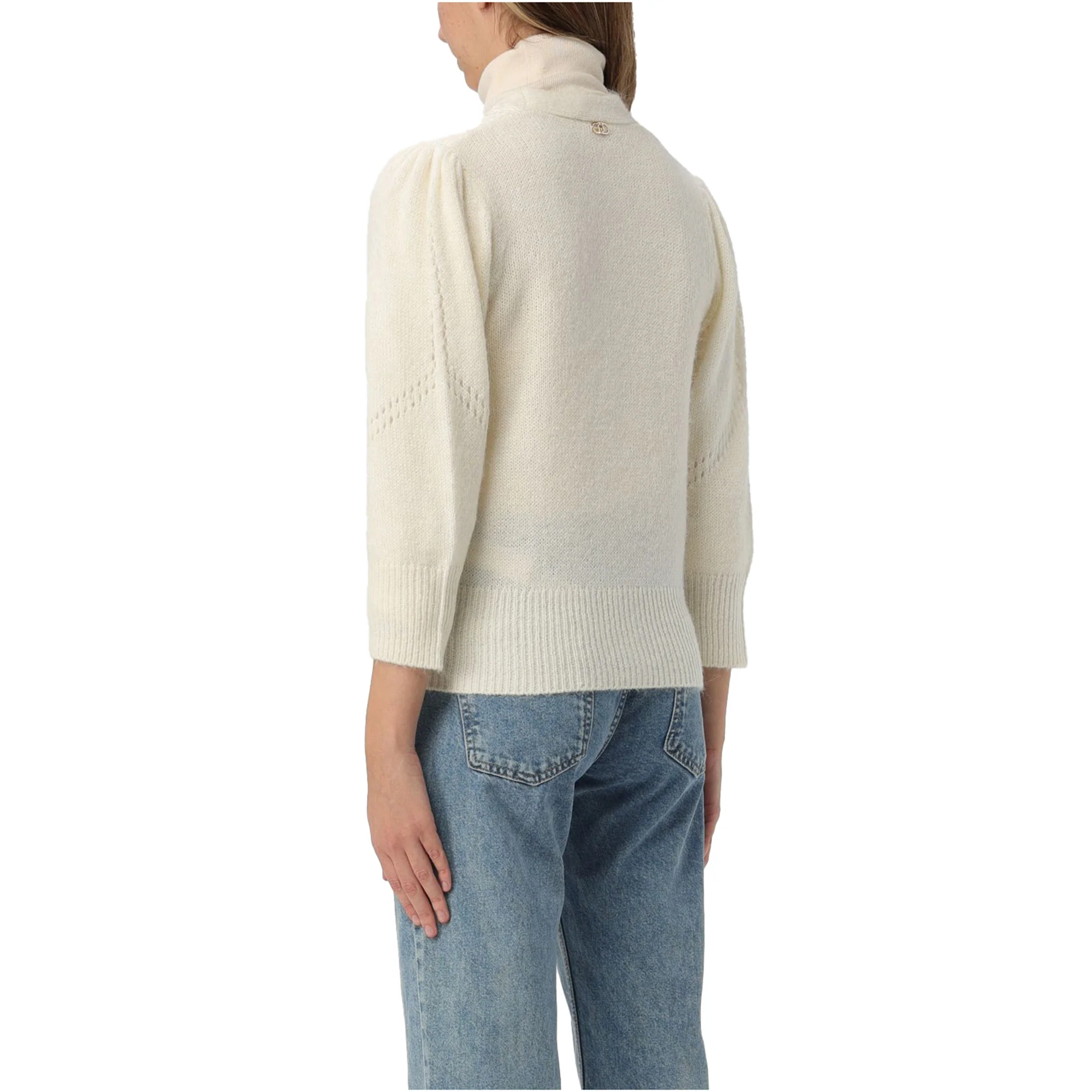 Cardigan Donna con pizzo e bottoni Bianco - Image 2