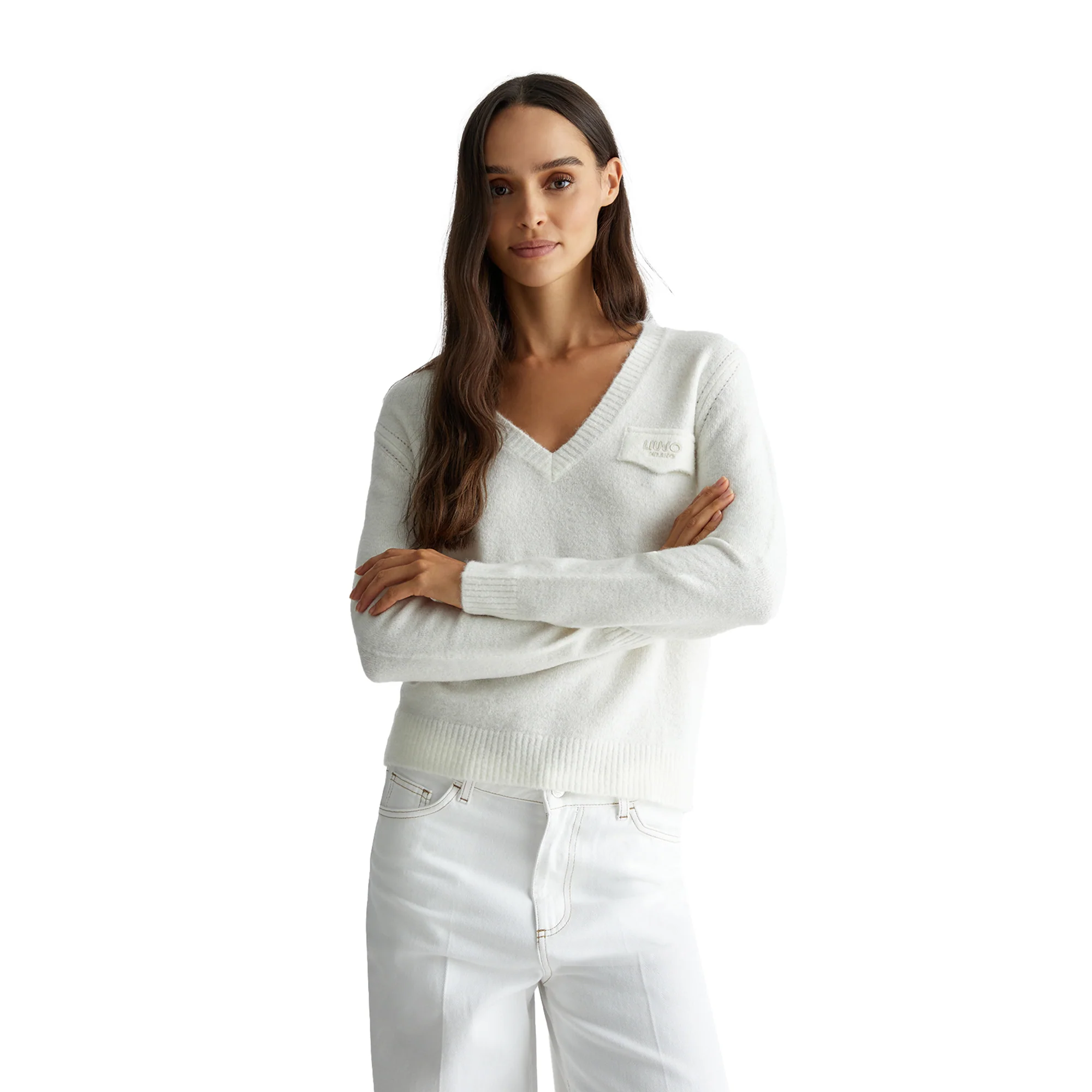 Maglia Donna misto lana e alpaca Bianco - Image 2