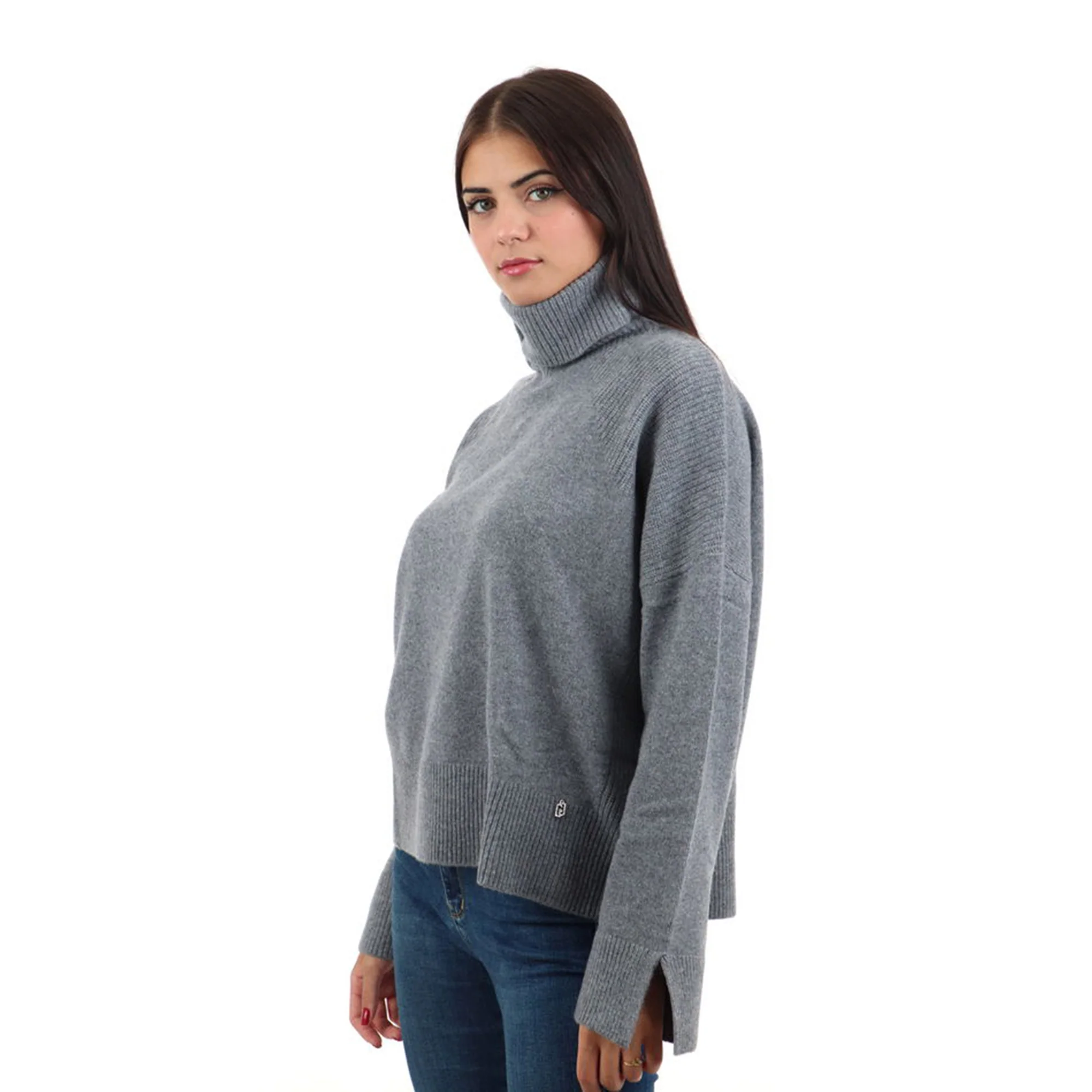 Maglia Donna Grigia a collo alto - Image 2