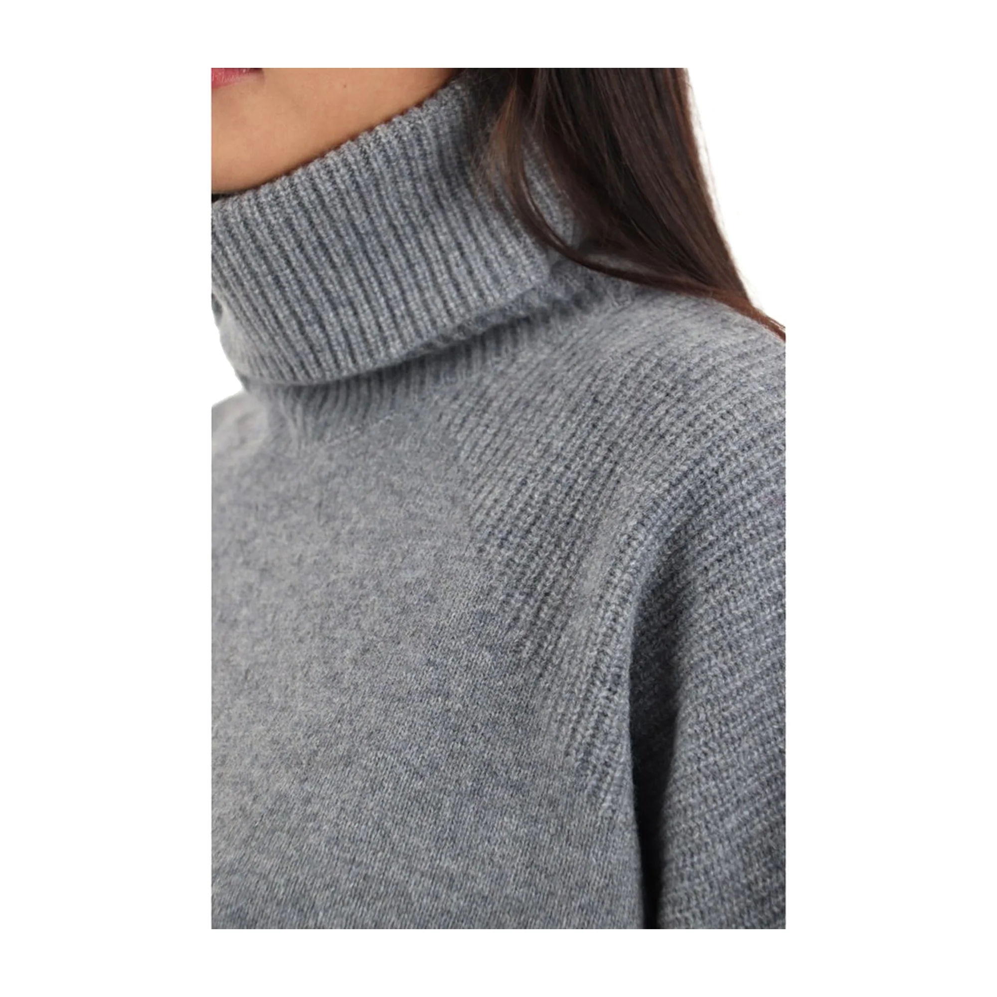 Maglia Donna Grigia a collo alto - Image 3