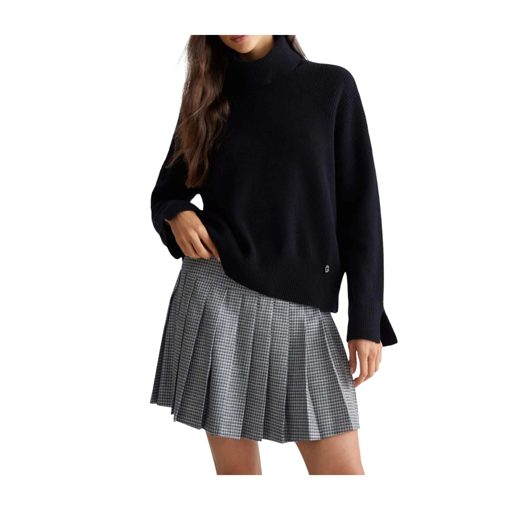 Maglia Donna in lana collo alto Nero - Image 6