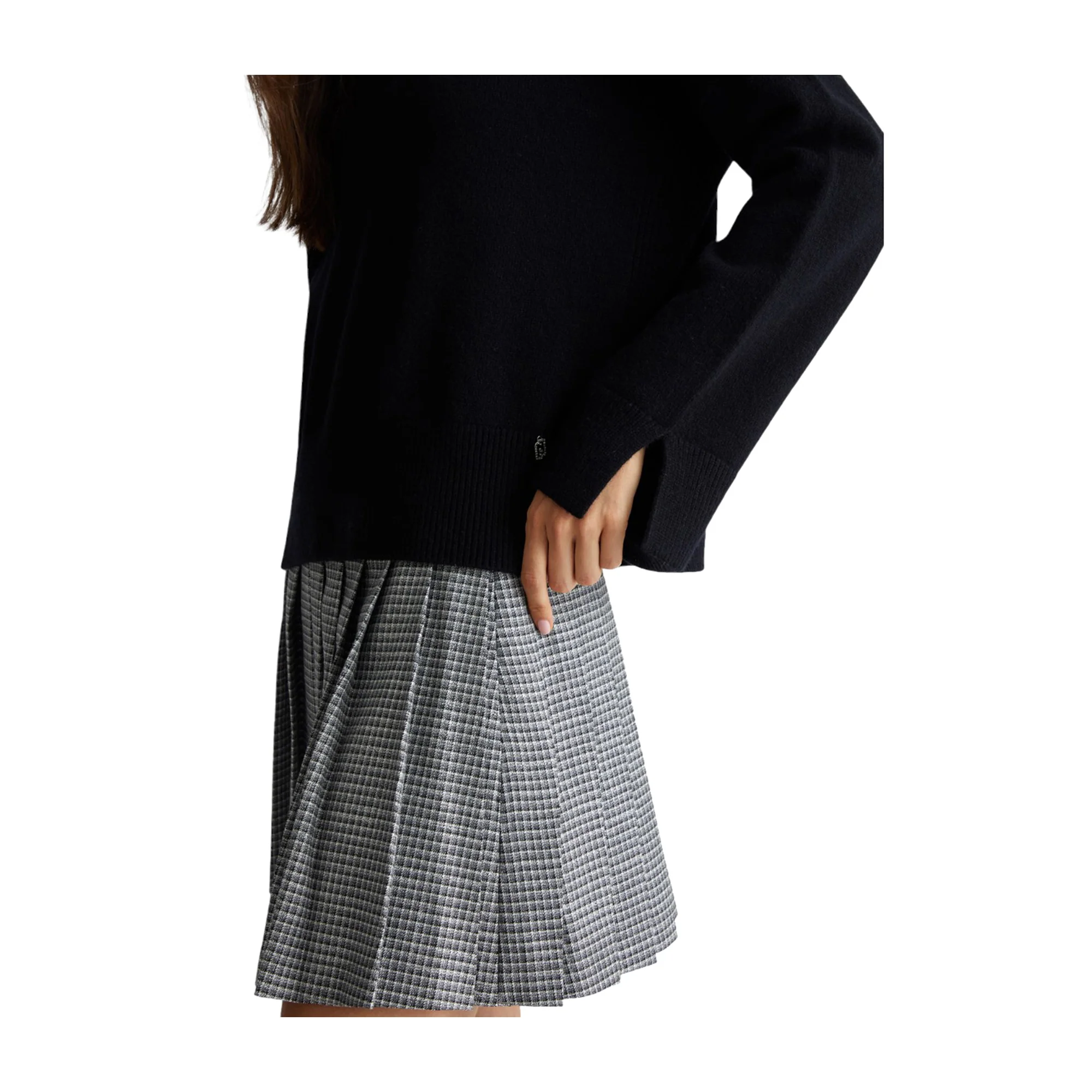 Maglia Donna in lana collo alto Nero - Image 7