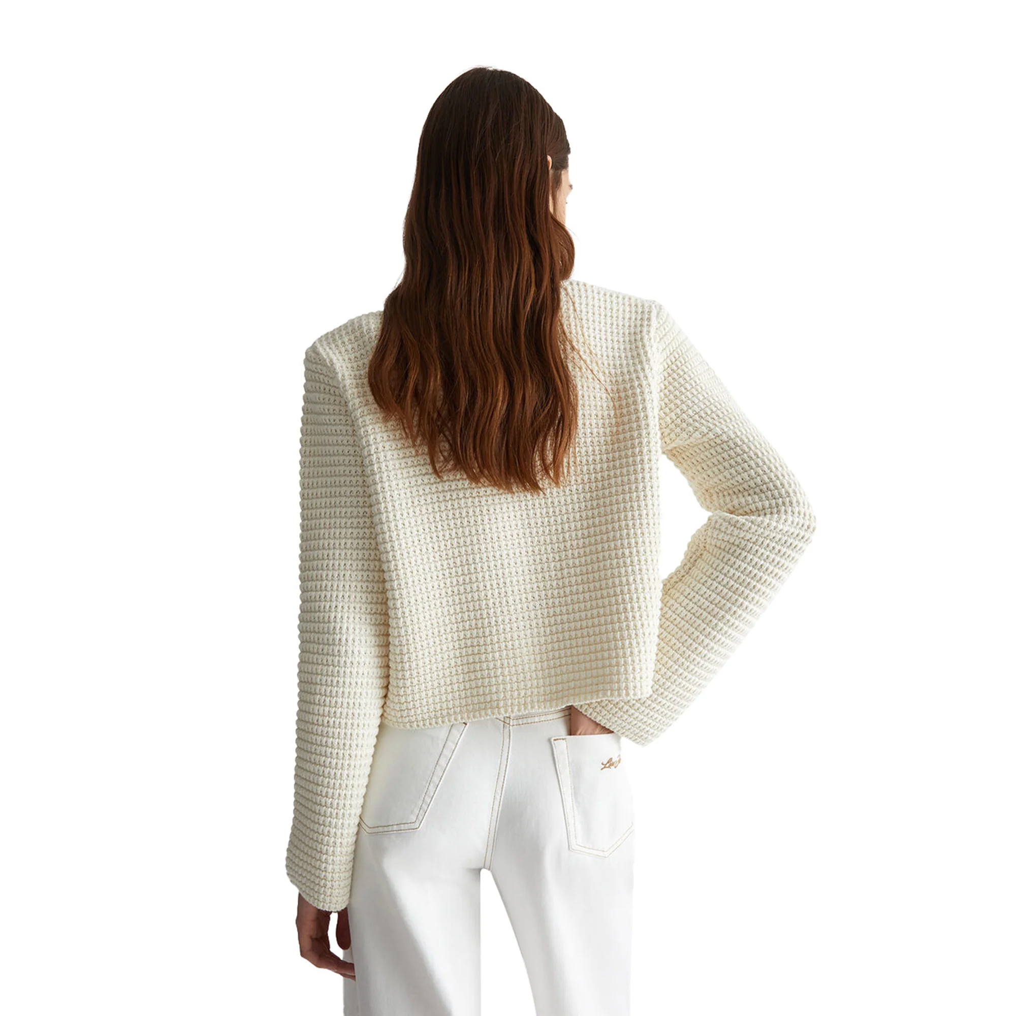 Cardigan Donna in maglia Bianco - Image 4