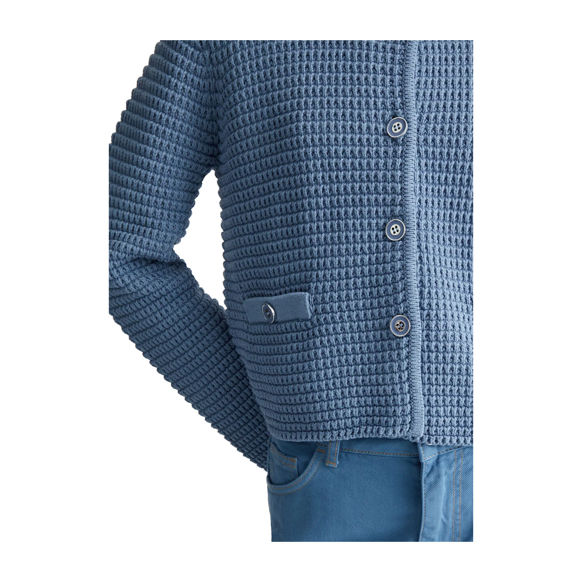 Cardigan Donna in maglia Blu - Image 5