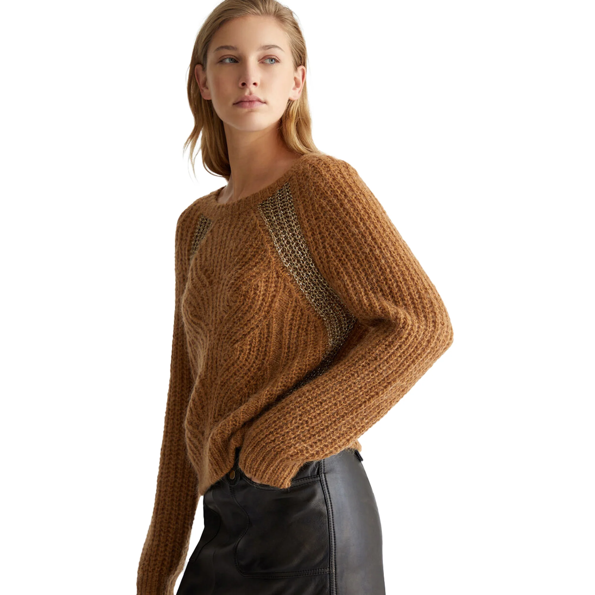 Maglia Donna in misto alpaca Marrone - Image 3